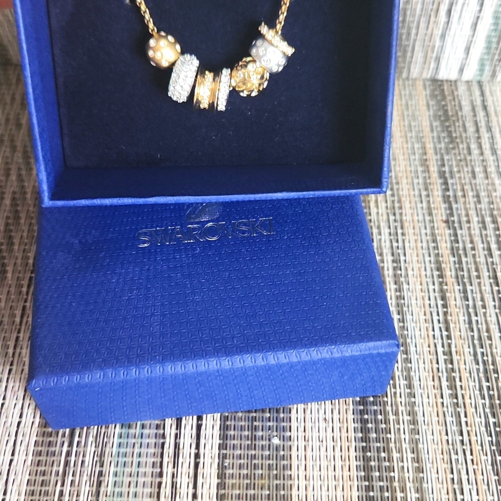 SWAROVSKI Gold And Silver Charm Bead Necklace - Picture 6 of 7